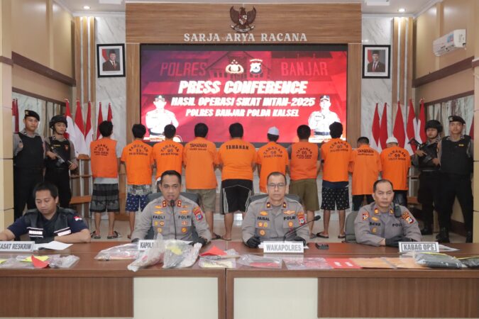 Polres Banjar Tangkap 116 Tersangka dalam Operasi Sikat Intan 2025. (Sumber: Humas polres banjar)