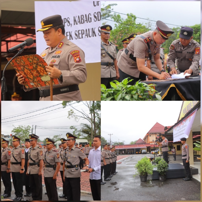 Kapolres Serah Terimakan Jabatan Pejabat Utama Polres Sintang, Kapolsek Hingga Kabag , Foto : Humas Polres Sintang