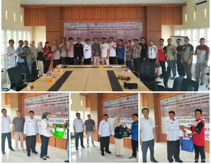 Peringati May Day 2025, DPMTK Kota Singkawang Bagikan Sembako kepada Pengurus Serikat Pekerja