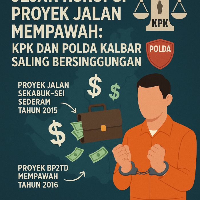 Jejak Korupsi Proyek Jalan Mempawah: KPK dan Polda Kalbar Saling Bersinggungan. (Gambar ilustrasi AI)